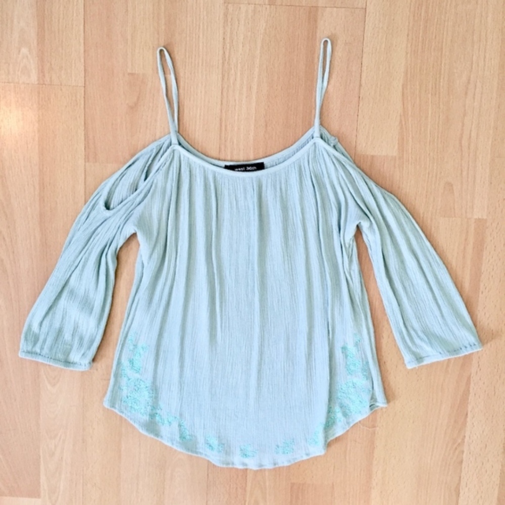 West 36th off the shoulder top
